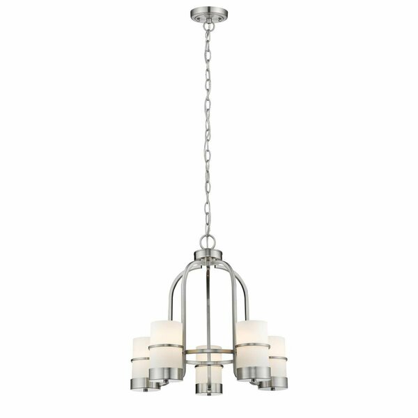 Chloe Lighting Penelope Contemporary 5 Light Brushed Nickel Mini Chandelier - 22 in. CH2R001BN22-UC5